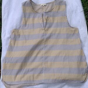 Ann Mashburn Yellow and Gray Gingham Top